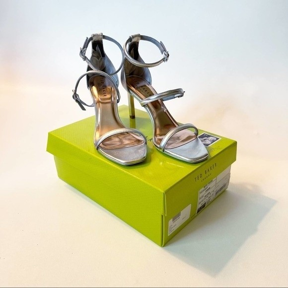 Ted Baker Triam Silver Triple Strap Sandal Size 39.5 - Picture 5 of 16